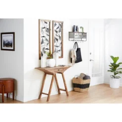 Metal Geometric Wall Decor With Wood Frame Set Of 2 Black - Olivia & May -Lamps and Lighting Store GUEST d7363a8a ed08 48d6 be73 f794ed173635