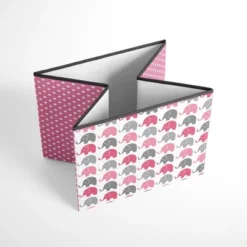 Bacati - Elephants Pink/Gray Storage Box Large