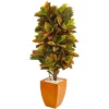 Nearly Natural 5.5-ft Croton Artificial Plant In Orange Planter (Real Touch) -Lamps and Lighting Store GUEST d76317f9 17a2 4d81 b0be 77f3ed64be2c