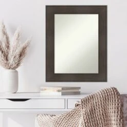 24" X 30" Non-Beveled William Rustic Woodgrain Wall Mirror - Amanti Art -Lamps and Lighting Store GUEST d85b6e6e f96f 47b1 97de 74f92e234216