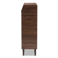 Cormier Walnut Finished 2 Door Wood Entryway Shoe Storage Cabinet Brown - Baxton Studio -Lamps and Lighting Store GUEST d8bba3f7 d3e3 4f6b 9591 91711d7e38f6