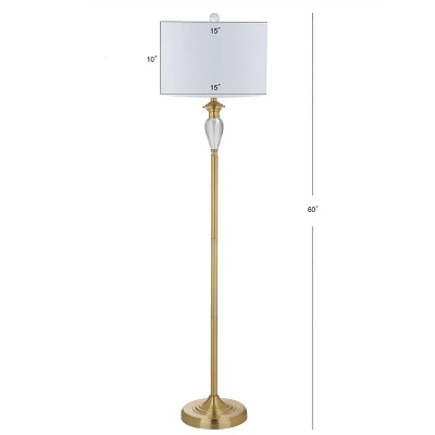 60" Evelyn Crystal/Metal Floor Lamp (Includes LED Light Bulb) Gold - JONATHAN Y 5 60" Evelyn Crystal/Metal Floor Lamp (Includes LED Light Bulb) Gold - JONATHAN Y - Image 3