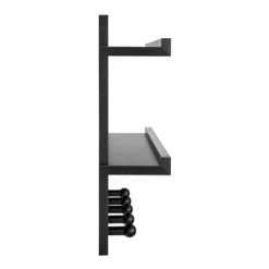 29" X 16" 2 Tier Ledge Wall Shelf Organizer With Five Hanging Hooks Black - Danya B. -Lamps and Lighting Store GUEST d98246e7 dfc0 47e5 931f 5e4c4175228f