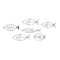 Set Of 6 Metal Fish Indoor Outdoor Wire Wall Decors Black - Olivia & May -Lamps and Lighting Store GUEST dc19e77f 3ac6 4f61 8dc4 c33800f09e30