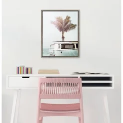 18" X 24" Sylvie Blue Beach Van Framed Canvas By Amy Peterson Gray - Kate And Laurel -Lamps and Lighting Store GUEST dc902e56 3487 4b55 bcb7 f1ecff42e0d8