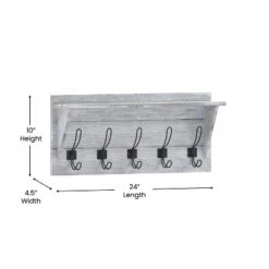 Emma And Oliver Rustic Country Wall Mounted Entryway Shelf With 5 Rustic Hooks And Wood Construction 23 Emma And Oliver Rustic Country Wall Mounted Entryway Shelf With 5 Rustic Hooks And Wood Construction -Lamps and Lighting Store GUEST dcdee3ae 59b9 41e5 9fb6 5b60e5a01ec6