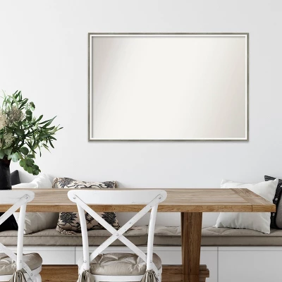 37" X 25" Non-Beveled Lucie Silver White Wood Wall Mirror - Amanti Art 8 37" X 25" Non-Beveled Lucie Silver White Wood Wall Mirror - Amanti Art - Image 6