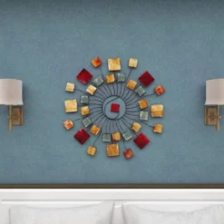 Metal Sunburst Wall Decor With Square Panel Accent Brown - Olivia & May 32 Metal Sunburst Wall Decor With Square Panel Accent Brown - Olivia & May -Lamps and Lighting Store GUEST ddd743a3 0067 4388 92ed ad45b9a31226