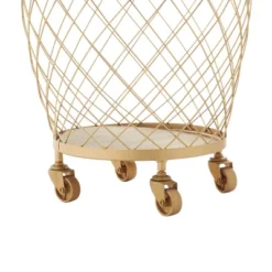 2pk Modern Metallic Rolling Baskets Gold - Olivia & May -Lamps and Lighting Store GUEST df3469b5 d859 46e4 a156 2ab60bbf0ee4