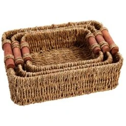 Juvale Set Of 3 Small Wicker Baskets For Storage, Woven Nesting Bins With Handles For Bathroom Towels And Toilet Paper Organization, Shelf 3 Sizes -Lamps and Lighting Store GUEST dfce313e b165 4271 8361 a2fd45416fa8