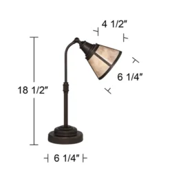 Regency Hill Rustic Farmhouse Desk Lamp 18 1/2" High With USB Dimmer Satin Bronze Metal Blond Mica Shade For Bedroom Living Room House Bedside Home -Lamps and Lighting Store GUEST e04e7366 2de3 4f04 90ce ce81a3ce2ff5