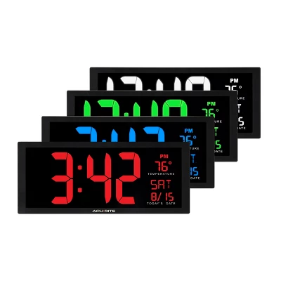 AcuRite 14.5" Digital Clock With Indoor Temperature Red 5 AcuRite 14.5" Digital Clock With Indoor Temperature Red - Image 3