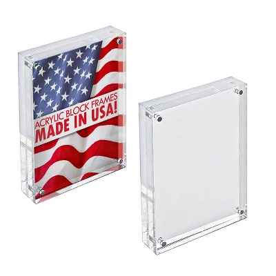 Azar Displays Clear Acrylic Magnetic Photo Block Frame Set With TWO 5x7 Size Frames 5 Azar Displays Clear Acrylic Magnetic Photo Block Frame Set With TWO 5x7 Size Frames - Image 3