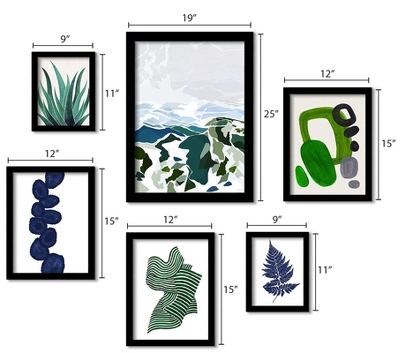 (Set Of 6) Framed Prints Gallery Wall Art Set Green Mountains By Louise Robinson - Americanflat 4 (Set Of 6) Framed Prints Gallery Wall Art Set Green Mountains By Louise Robinson - Americanflat - Image 2