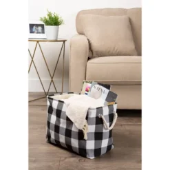 16" X 10" X 12" Medium Polyester Buffalo Check Rectangle Storage Bin White & Black - Design Imports -Lamps and Lighting Store GUEST e24e7407 844e 4a8e a0de aaa29e94718c