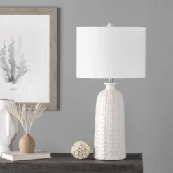 NuLOOM Flint Ceramic 30" Table Lamp Lighting - Cream 30" H X 15" W X 15"D -Lamps and Lighting Store GUEST e279f115 8f86 4b8e a7b6 966132d40c39