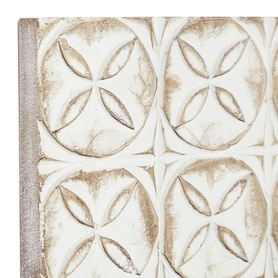 Set Of 2 Wooden Geometric Intricately Carved Wall Decors White - Olivia & May 8 Set Of 2 Wooden Geometric Intricately Carved Wall Decors White - Olivia & May - Image 6