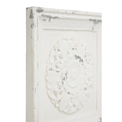 Vintage Fiberglass Floral Wall Decor Set Of 4 White - Olivia & May 11 Vintage Fiberglass Floral Wall Decor Set Of 4 White - Olivia & May - Image 9