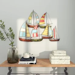 Coastal Metal Transportation Wall Decor Multi Colored - Olivia & May -Lamps and Lighting Store GUEST e4f08fa4 32fd 44a6 9f37 a1d4595d4cb8