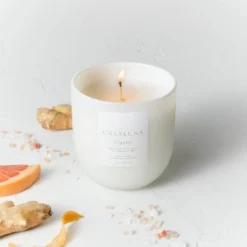 Clarity Core Frosted Glass Candle White - Casalunaā¢