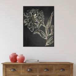 22" X 30" Golden Flower Folklore II By Asia Jensen Framed Canvas Wall Art Black - Amanti Art -Lamps and Lighting Store GUEST e59b7905 452d 4a41 bbfb 499e9b661ec1