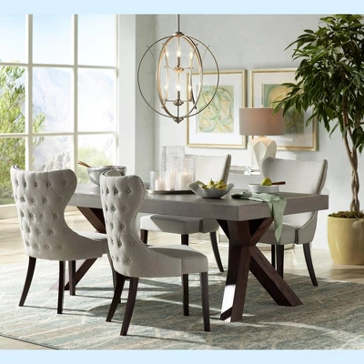 Possini Euro Design Spherical Brushed Nickel Large Chandelier 24" Wide Modern 6-Light Fixture For Dining Room House Foyer Kitchen Island Entryway Home 8 Possini Euro Design Spherical Brushed Nickel Large Chandelier 24" Wide Modern 6-Light Fixture For Dining Room House Foyer Kitchen Island Entryway Home - Image 6