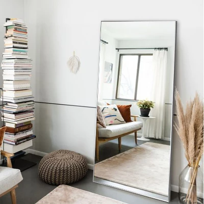 Cady 59"x 20" Framed Floor Free Standing Contemporary Full Length Mirror - The Pop Home 9 Cady 59"x 20" Framed Floor Free Standing Contemporary Full Length Mirror - The Pop Home - Image 8