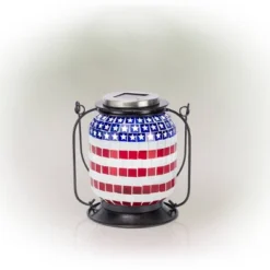7" Solar Patriotic Glass/Iron Hanging Lantern With LED Lights Cool White - Alpine Corporation 13 7" Solar Patriotic Glass/Iron Hanging Lantern With LED Lights Cool White - Alpine Corporation -Lamps and Lighting Store GUEST e80cc537 7931 41b3 a268 12126d03c63a