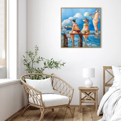 30" X 30" Tea Break On The Jetty By Ronald West Framed Canvas Wall Art Print - Amanti Art 7 30" X 30" Tea Break On The Jetty By Ronald West Framed Canvas Wall Art Print - Amanti Art - Image 5