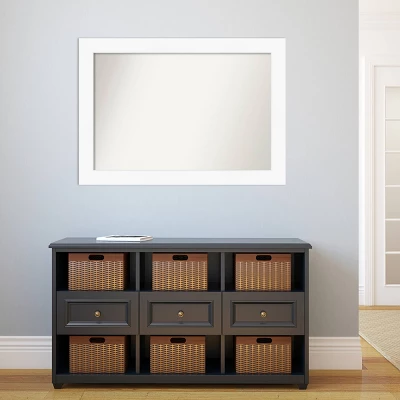 42" X 30" Non-Beveled Cabinet White Wall Mirror - Amanti Art 7 42" X 30" Non-Beveled Cabinet White Wall Mirror - Amanti Art - Image 5