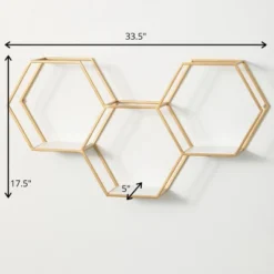 Sullivans Hexagonal Gold Metal Shelf 17.5"H Gold 7 Sullivans Hexagonal Gold Metal Shelf 17.5"H Gold -Lamps and Lighting Store GUEST eaf517a0 345b 4aa1 9dcb 8841f7098c52