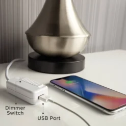 Regency Hill Rustic Farmhouse Desk Lamp 18 1/2" High With USB Dimmer Satin Bronze Metal Blond Mica Shade For Bedroom Living Room House Bedside Home -Lamps and Lighting Store GUEST ebc0f417 de2e 4349 b9ed c3ead5843cdf