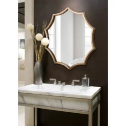 24" X 23" Lalina Scalloped Round Framed Accent Mirror Gold - Kate & Laurel All Things Decor 14 24" X 23" Lalina Scalloped Round Framed Accent Mirror Gold - Kate & Laurel All Things Decor -Lamps and Lighting Store GUEST ec6a22a4 1a20 4b56 8bb7 437a6a83c20c