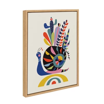 18" X 24" Sylvie Snail Framed Canvas Wall Art By Rachel Lee Natural - Kate And Laurel 3 18" X 24" Sylvie Snail Framed Canvas Wall Art By Rachel Lee Natural - Kate And Laurel