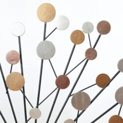 LuxenHome Silver, Black, And Gold Iron Metal Round Abstract Wall Decor -Lamps and Lighting Store GUEST ed07b5a0 c30f 467d 943b e65c14f3d7c1