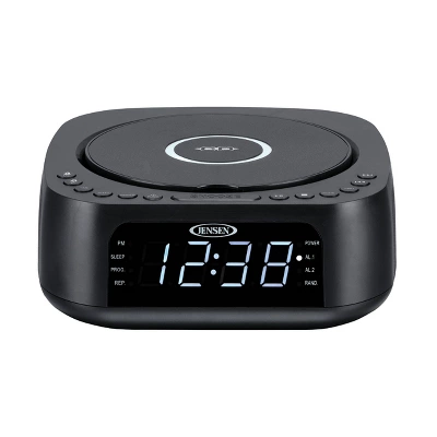 JENSEN Stereo Dual Alarm Clock With Top Loading CD/MP3 CD Player - Black 4 JENSEN Stereo Dual Alarm Clock With Top Loading CD/MP3 CD Player - Black - Image 2