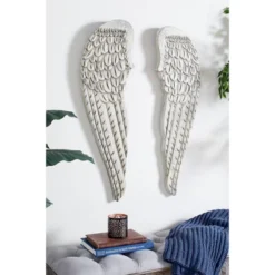 Wood Bird Carved Wings Wall Decor Set Of 2 White - Olivia & May 10 Wood Bird Carved Wings Wall Decor Set Of 2 White - Olivia & May -Lamps and Lighting Store GUEST ee3b90c4 62b8 454c b754 53245532b607
