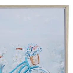 Canvas Bike Handmade Framed Wall Art With Tan Frame Blue - Olivia & May -Lamps and Lighting Store GUEST ee8879b5 99f2 4ff9 8499 2ea8f3b4e111