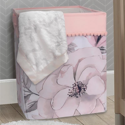 Lambs & Ivy Signature Botanical Baby Storage/Hamper - Pink, Floral 4 Lambs & Ivy Signature Botanical Baby Storage/Hamper - Pink, Floral - Image 2