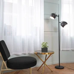 61" 2-Light Miles Floor Lamp Matte Black - Globe Electric -Lamps and Lighting Store GUEST f048afcc d815 48e8 a157 8900cf9932fa