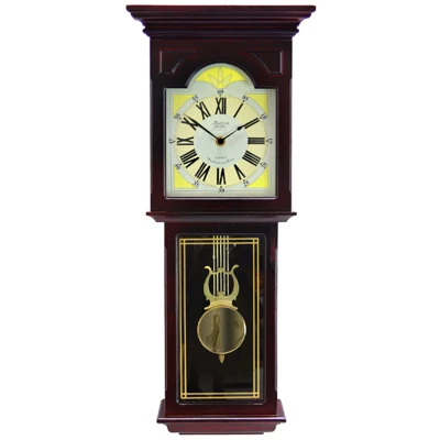 Bedford Clock Collection Redwood 23 Inch Redwood Oak Finish Wall Clock 6 Bedford Clock Collection Redwood 23 Inch Redwood Oak Finish Wall Clock - Image 4