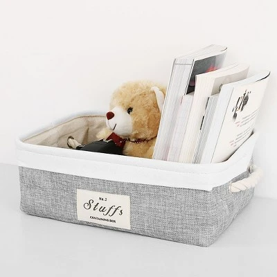 Unique Bargains Square Cotton Linen Fabric Towel Basket Decorative Storage Bins 1 Pc 3 Unique Bargains Square Cotton Linen Fabric Towel Basket Decorative Storage Bins 1 Pc