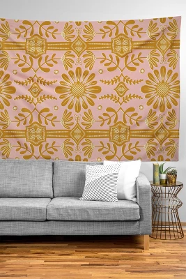 Sewzinski Boho Florals Yellow White Pink Tapestry - Society6 3 Sewzinski Boho Florals Yellow White Pink Tapestry - Society6