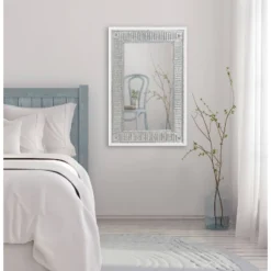 20" X 29.7" Deely Rectangle Wall Mirror White - Kate & Laurel All Things Decor -Lamps and Lighting Store GUEST f1c24e60 08e9 428a 9d75 ccc1726ae6bb