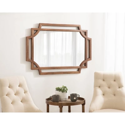 40" X 27" Minuette Wood Framed Wall Mirror Natural - Kate & Laurel All Things Decor 6 40" X 27" Minuette Wood Framed Wall Mirror Natural - Kate & Laurel All Things Decor - Image 4