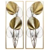 Set Of 2 Gold Leaflets 3D Metal Wall Sculptures Gold - StyleCraft