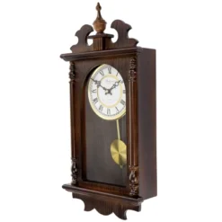 Bedford Clock Collection Leo 21 Inch Chestnut Wood Chiming Pendulum Wall Clock -Lamps and Lighting Store GUEST f47e7bae 4c93 434d 8456 a485612ce2d7