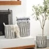 3pk Plastic Natural Storage Baskets White - Olivia & May -Lamps and Lighting Store GUEST f521da0e 2c45 43e9 bd34 5cb42e145878