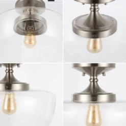 14" Marfa Glass/Iron Farmhouse Modern LED Flush Mount - JONATHAN Y 20 14" Marfa Glass/Iron Farmhouse Modern LED Flush Mount - JONATHAN Y -Lamps and Lighting Store GUEST f52483b0 13e1 4a01 9bbe a8bd5ceaf2f9