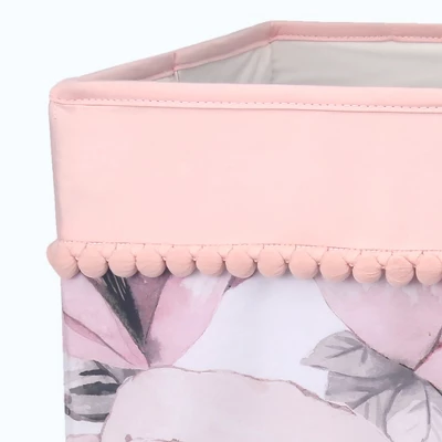 Lambs & Ivy Signature Botanical Baby Storage/Hamper - Pink, Floral 3 Lambs & Ivy Signature Botanical Baby Storage/Hamper - Pink, Floral